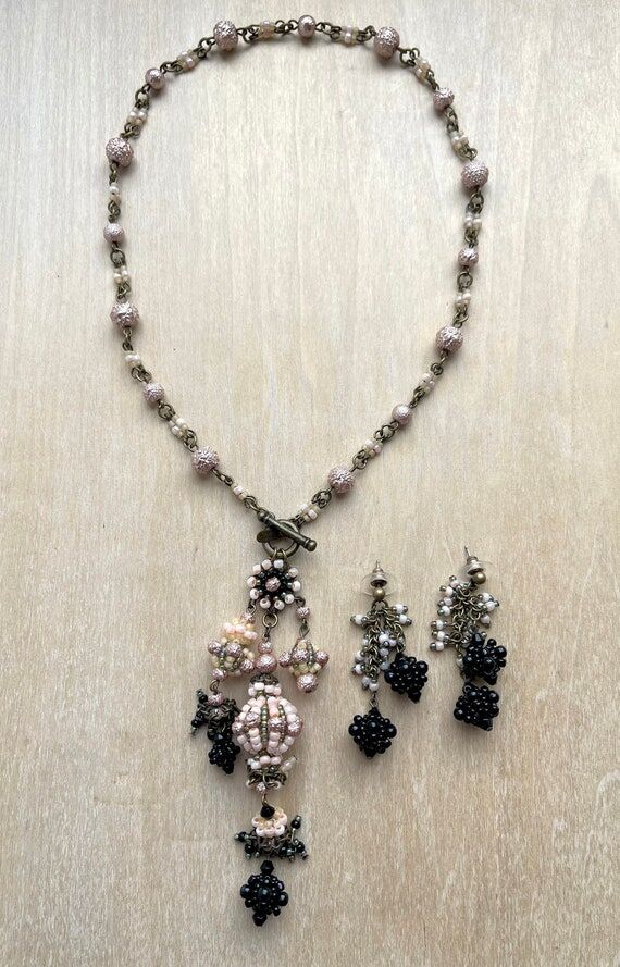 Vintage COLLEEN TOLAND Pink Black Toggle Tass...