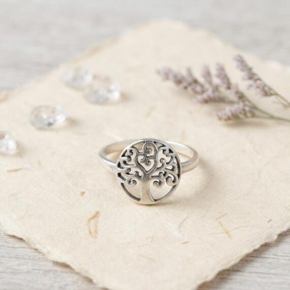 Tree of Life Ring, 925 Sterling Silver Tree R...