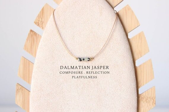 Aesthetic dalmatian jasper necklace for women...