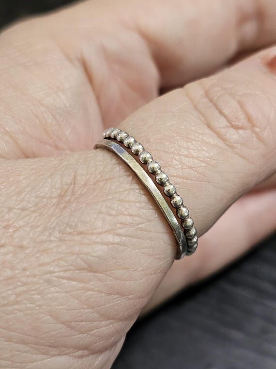 Stacker Ring Set of 2 Sterling Silver Handmad...
