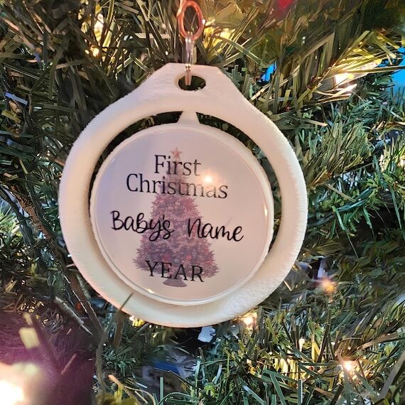 Baby's First Christmas Photo Ornament Keepsak...