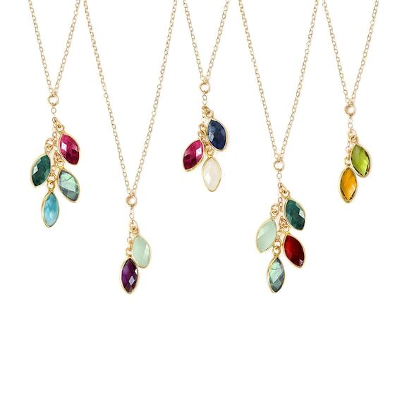 Birthstone Charm Necklace for Grandma, Gifts ...