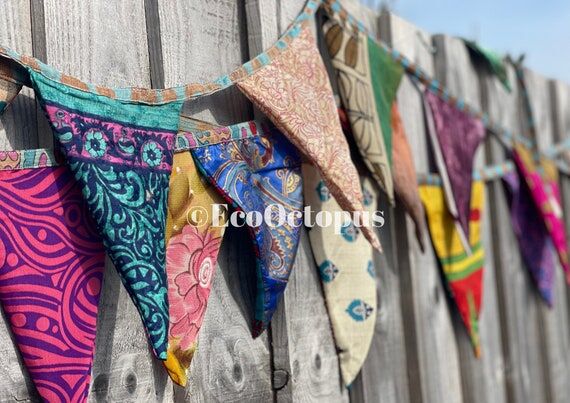 Sari bunting. Handmade stylish decorations fo...