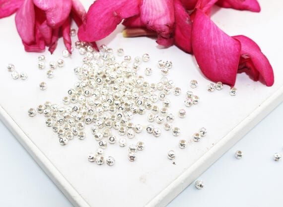 Faceted 925 Sterling Silver Spacer Beads, Jew...