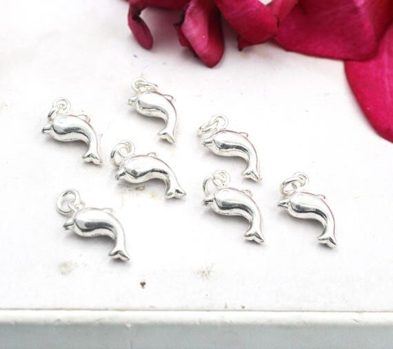 Sterling Silver 3D Dolphin Charm, Ocean Jewel...
