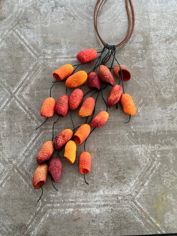 Statement Autumn jewelry ,Colorful necklace, ...