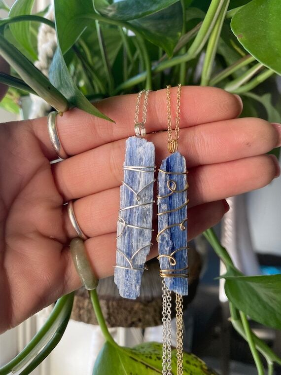 Wired Wrapped Raw Kyanite...