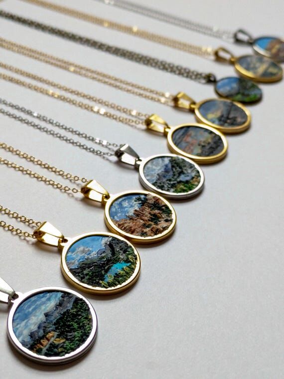 Handmade Custom Clay Nature Scene Necklace | ...