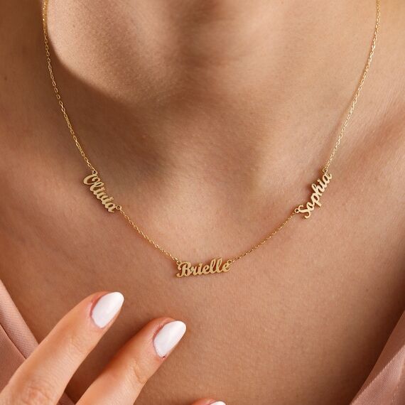 3 Name Necklace, MULTI NAME NECKLACE, Custom ...