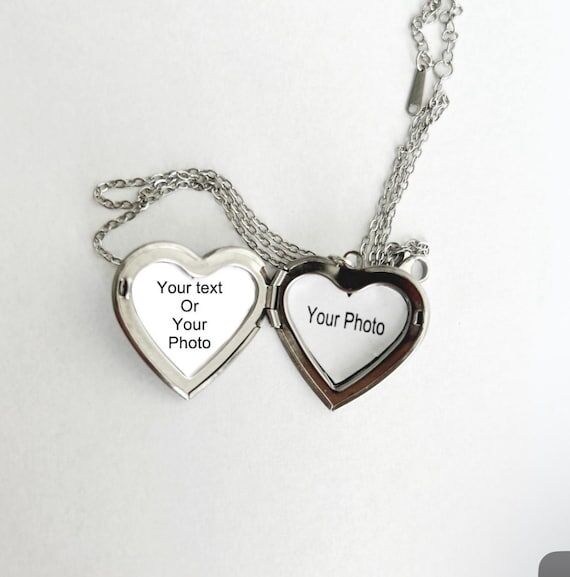 Heart Locket with Custom Photo or Text – Pe...
