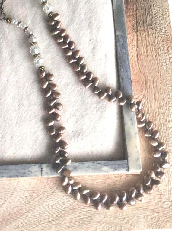Handmade Style Rare Pearls Coffee Coloured Pe...