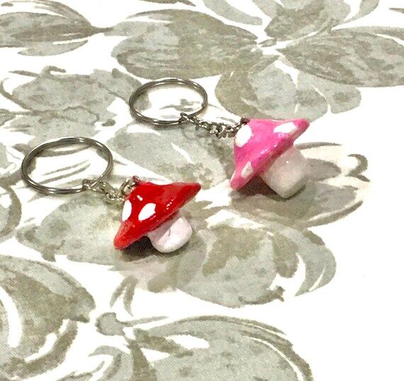 Handmade Aesthetic Mushroom Keychain...