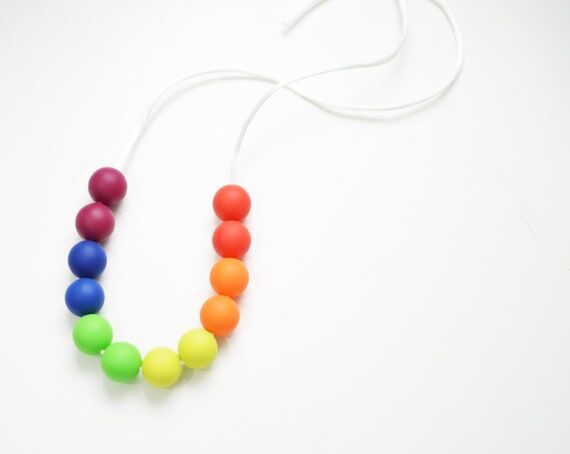 Toddler Sensory Rainbow Necklace - Kids Neck...