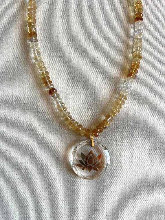 Faceted Citrine Gemstone Litios Golden Lotus ...