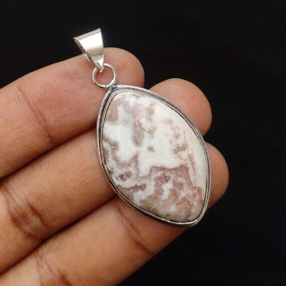 Rosita Jasper Cabochon Necklace: Silver Plate...