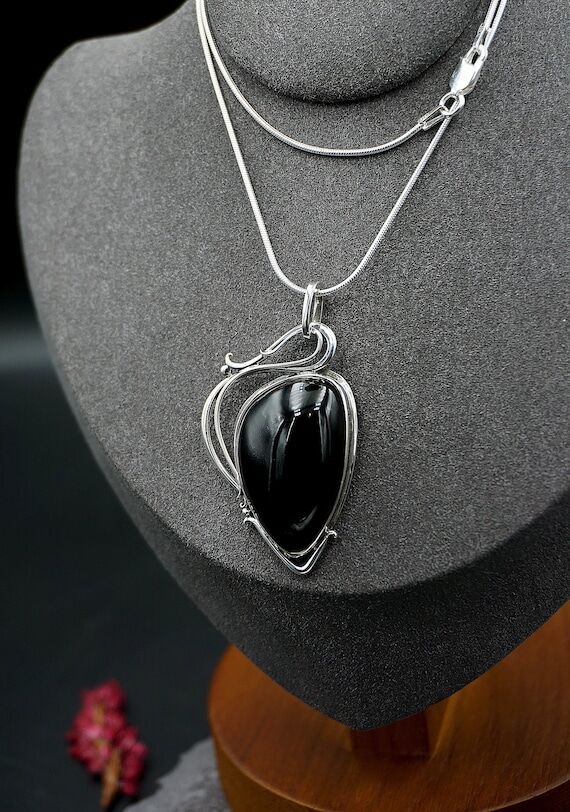 Wire wrapped smoky quartz pendant,art nouveau...