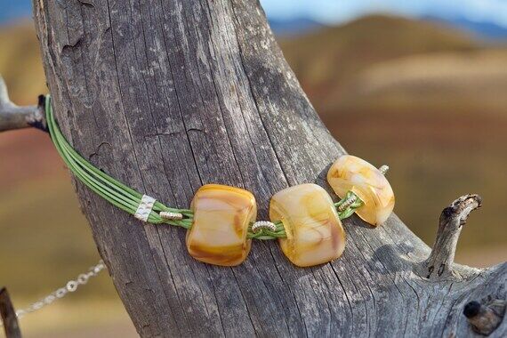 Elegant & Unique Handmade Necklace, Fused Gla...