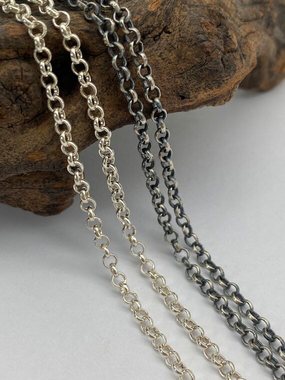 2.5mm Silver Chain Rolo Chain 925 Sterling Si...