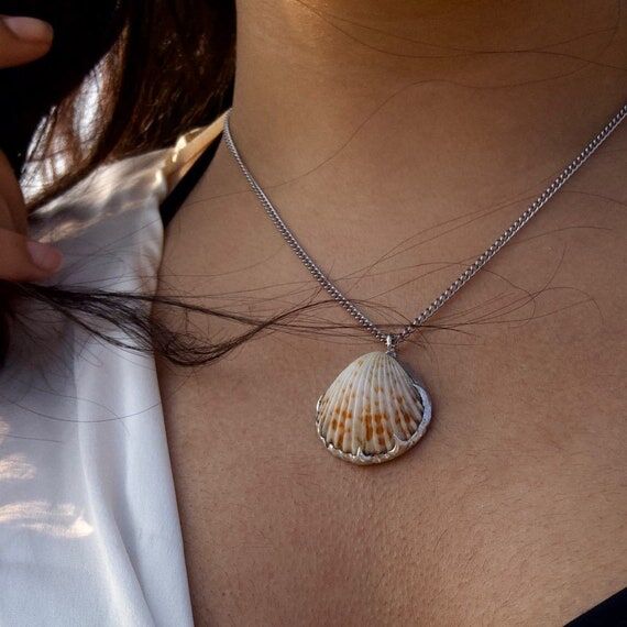 Handmade Soldered Spike Seashell Necklace in ...
