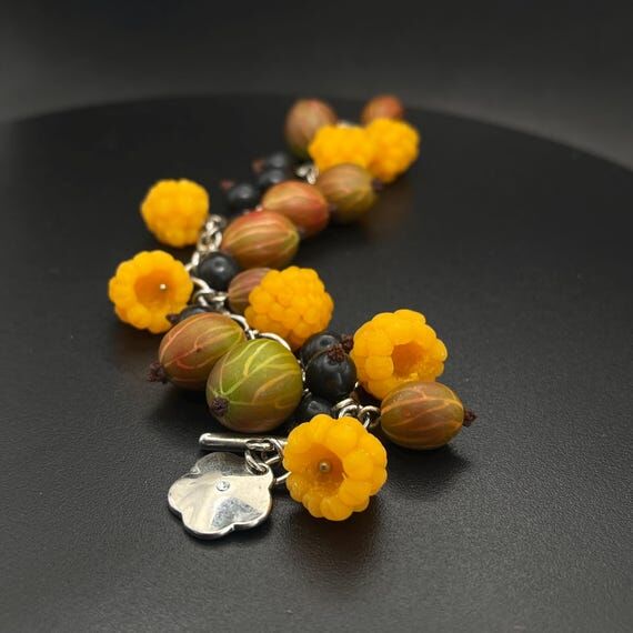 Handmade Polymer Clay Charm Bracelet, Yellow ...