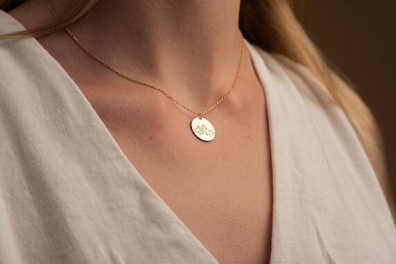 Personalized Mountain Necklace: Custom Sterli...