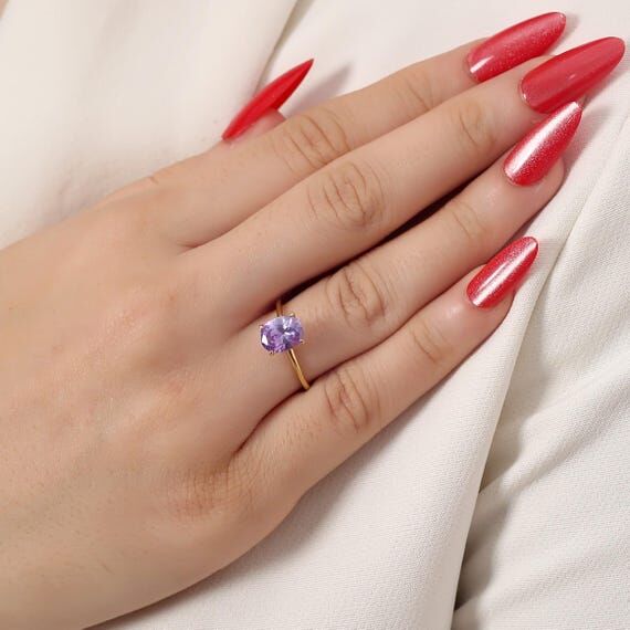 Oval Alexandrite Ring – June Birthstone Rı...