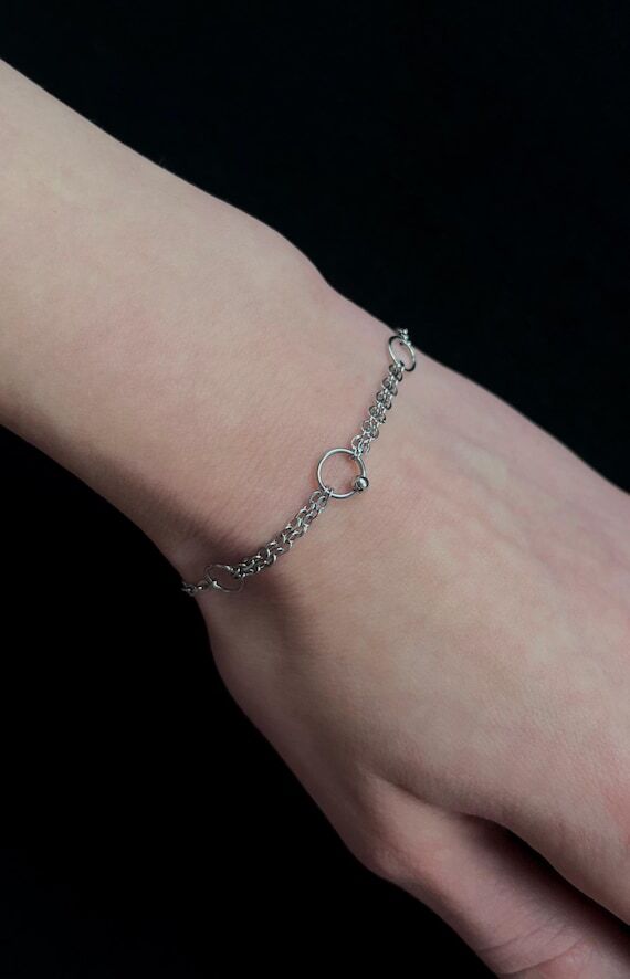 Minimalist handmade stainless steel bracelet,...