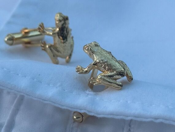 Hand Made 3D Sterling Silver Solid Frog Cuffl...
