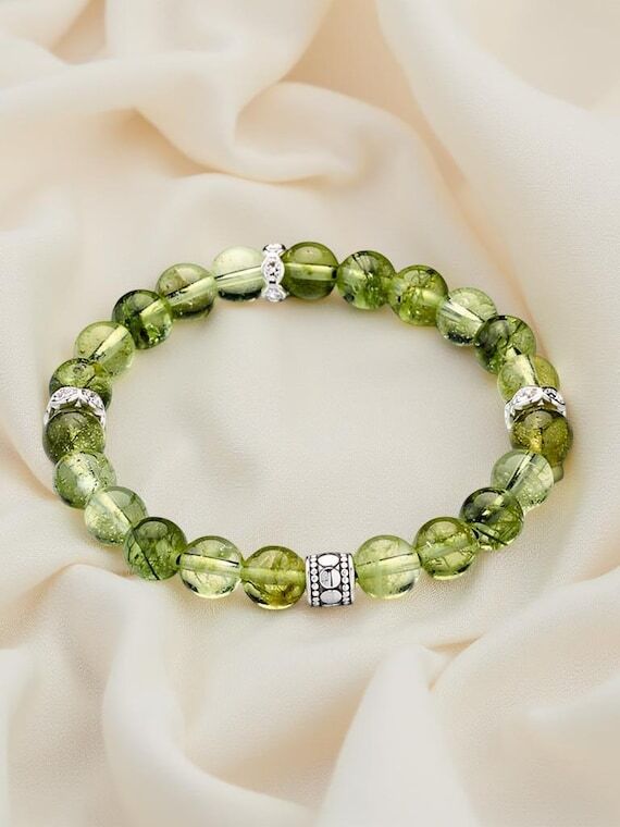 Natural Peridot Stretch Bracelet • August B...
