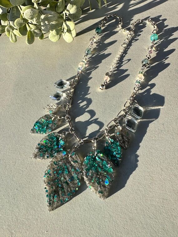 Irridescent Resin Handmade Statement Necklace...