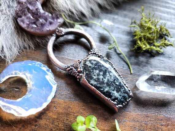 Copper and Tourmaline Coffin Necklace | Hallo...
