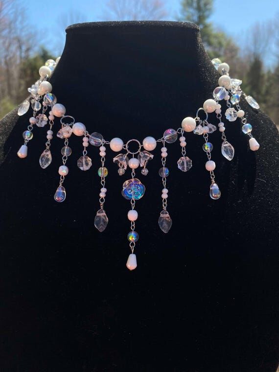 Winter Fairy Floral Beaded Elegant Handmade N...