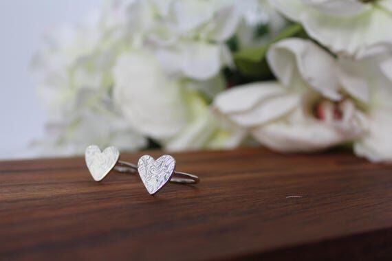 Stacking Ring Heart Sterling Silver Size 8...
