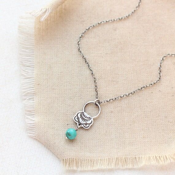 Jolie Turquoise Necklace, Vintage Inspired St...