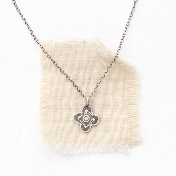 Mini Talara Stamped Silver Necklace, Sterling...