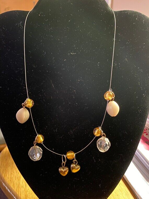 Gold Charm Necklace, upcycled necklace, valen...