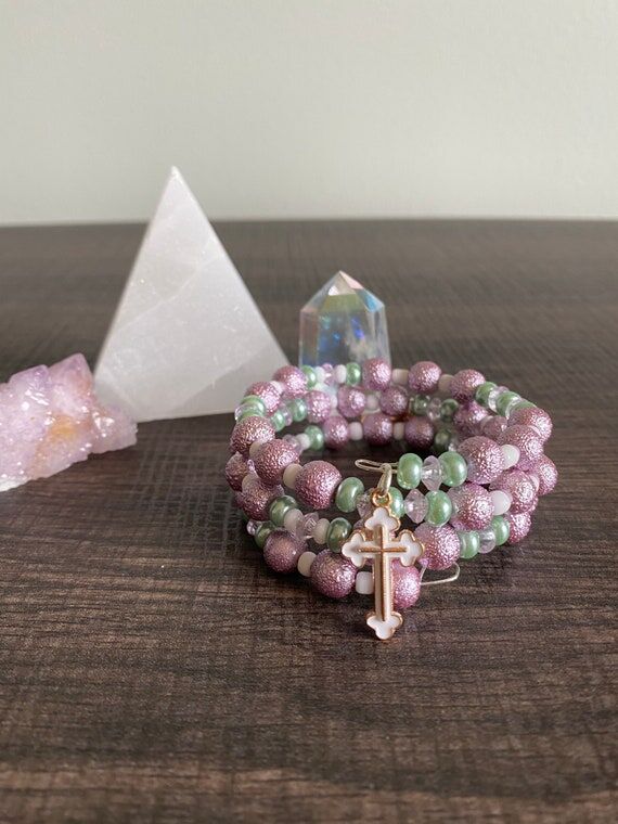 He Is Risen Memory Wire Bracelet, easter brac...