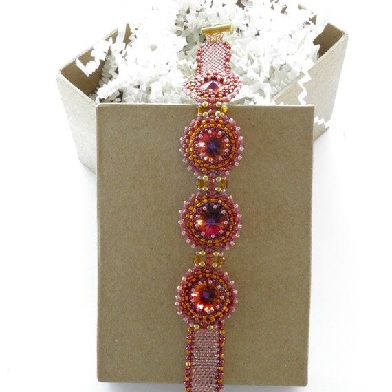 Beadwoven Swarovski Crystal Bracelet: Old Hol...