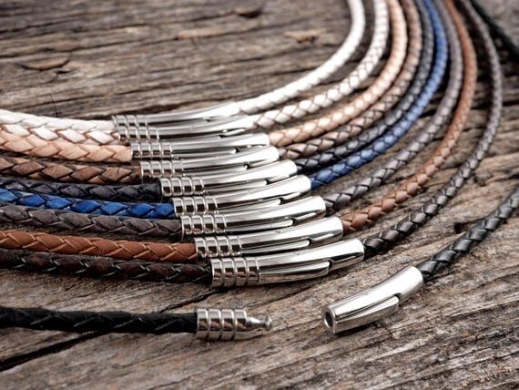 3mm Braided Leather Necklace, Bolo Cord with ...