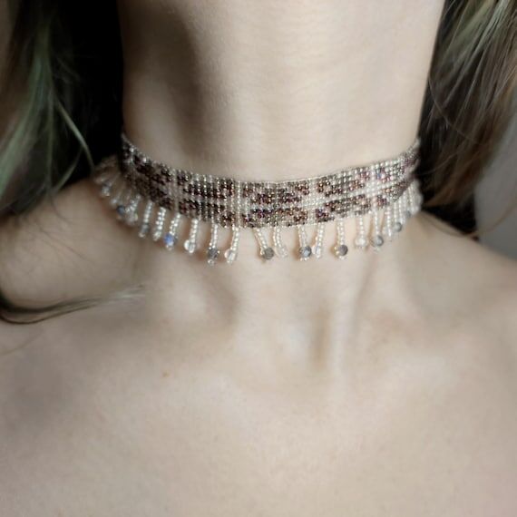 Celestial Star Beaded Choker with Crystal Dan...