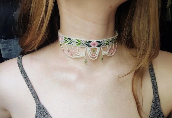 Romantic Floral Choker - Gift For Her, Heirlo...