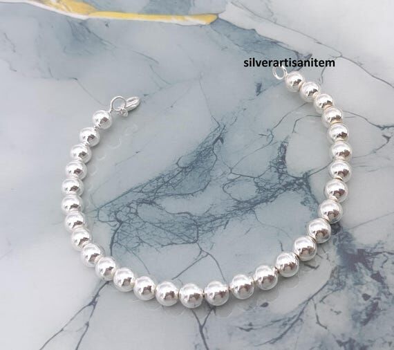 Solid 925 Sterling Silver Set of Silver Ball...