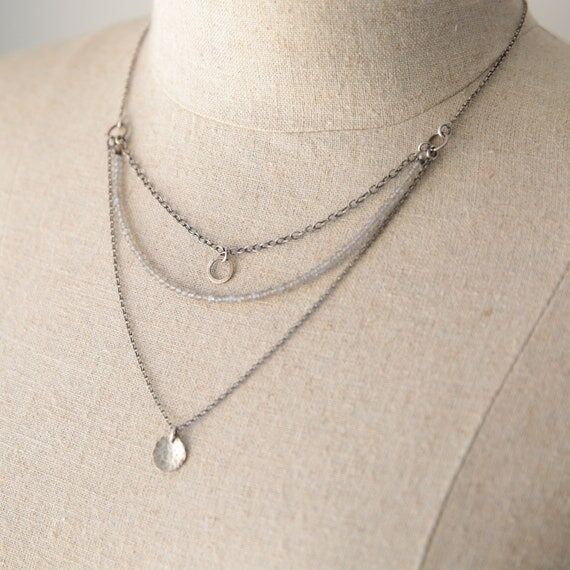 Labradorite necklace, boho jewelry, boho neck...