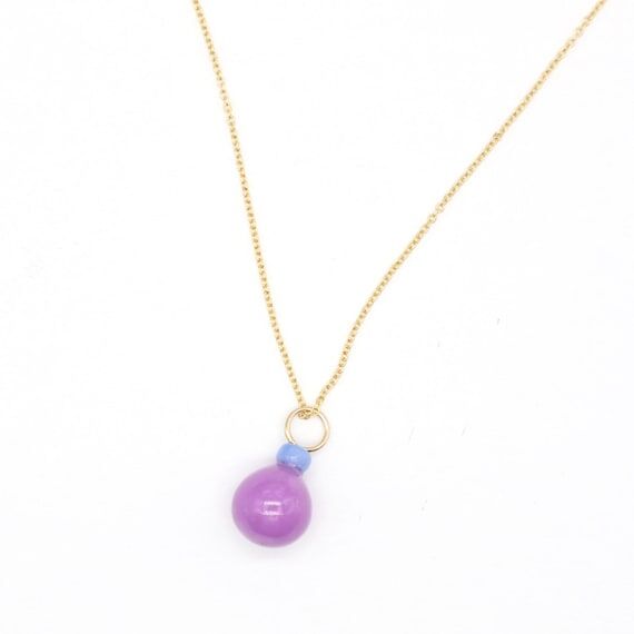 Gemstone Drop Charm in Purple Phosphosiderite...