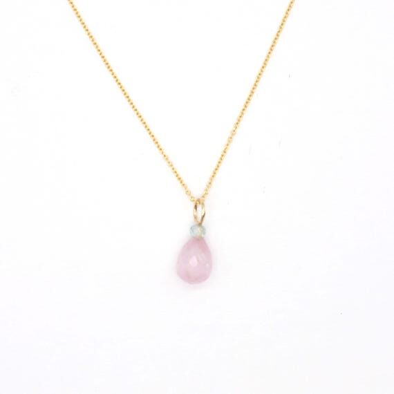 Gemstone Drop Charm in Kunzite and Zircon on ...