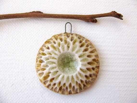 Sunny Side Up Pendant Stoneware Clay...