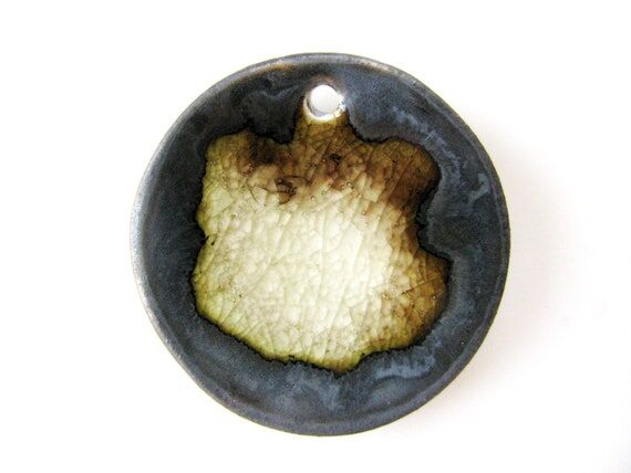 Moon Shadow Pendant Stoneware Clay...