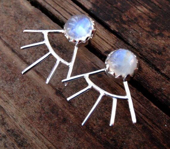 Handmade Sterling Silver Rainbow Moonstone St...