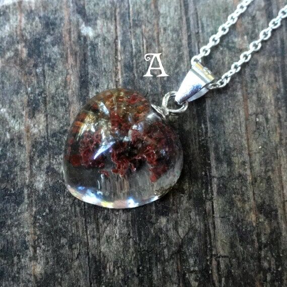 Handmade Heart Lodolite Necklace: Sterling Si...