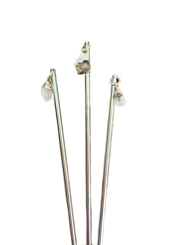 Herkimer diamond point hair stick/wand. Crown...